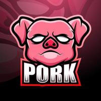 Pork mascot esport logo design vector