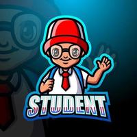 Boy student mascot logo design vector