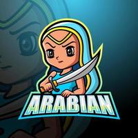 Arabian girl mascot logo design vector