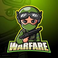 Warfare mascot esport logo design vector