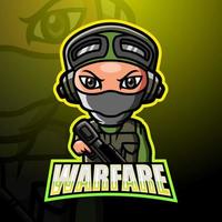 Warfare mascot esport logo design vector