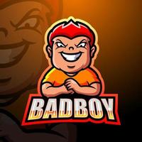 Bad boy mascot esport logo design vector