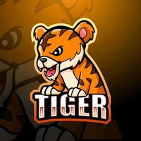 Tiger mascot esport logo design vector
