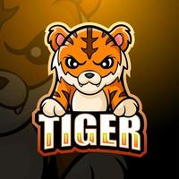 Tiger mascot esport logo design vector