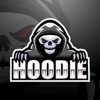 Hooded skull mascot esport logo design vector