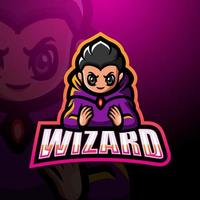 Wizard boy mascot logo design vector