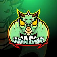 Dragon mascot esport logo design vector