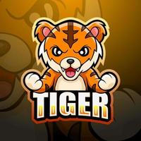 Tiger mascot esport logo design vector