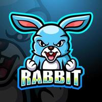 Rabbit mascot esport logo design vector