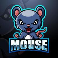 Mouse mascot esport logo design vector