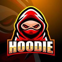 Hooded man mascot esport logo design vector