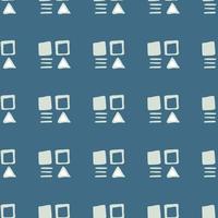 Abstract square and triangular shapes seamless pattern. Geometric ethnic wallpaper. vector