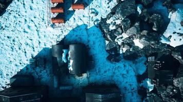 Luftaufnahme der antarktischen Basis und wissenschaftlichen Forschungsstation video