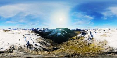 VR360 view on snowy tops and valley in summer Himalaya mountains video