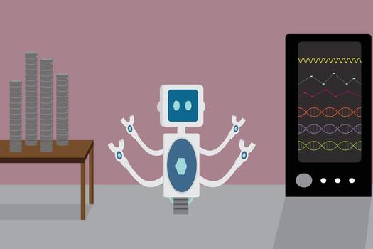 lab robotic equipment with DNA sequencer for high throughput deep mutational scanning vector