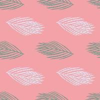 Nature december seamless pattern with light and green fir branches. Pink background. vector