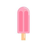 Paletas de fresa congeladas aisladas sobre fondo blanco. vector