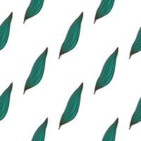 Geometric organic line leaves pattern isolated on white background. vector