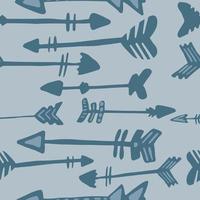 Hand drawn arrows seamless pattern. Tribal endless wallpaper in doodle style. Decorative backdrop for fabric design, textile print, wrapping. vector