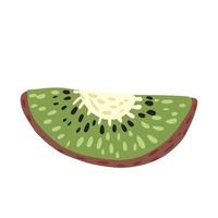 Slice kiwi isolated on white background. Abstract tropical fruit. vector