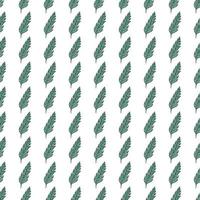 Hand drawn green leaves seamless pattern isolated on white background. Abstract floral wallpaper. vector