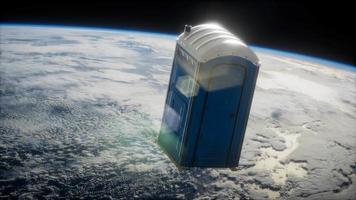 Portable street WC toilet cabin on Earth orbit video