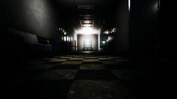 empty dark hospital laboratory corridor