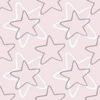 Geometric stars seamless pattern on pink background. Abstract star shapes elements wallpaper. vector