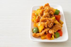 Stir fried sweet and sour sauce with pork photo