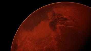 planeta vermelho marte no céu estrelado video