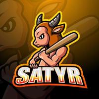 diseño de logotipo de esport de mascota satyr vector