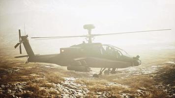 military helicopter in mountains at war video