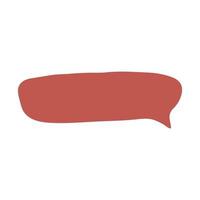 Hand drawn red speech bubble. Dialog balloon template chat, message. vector