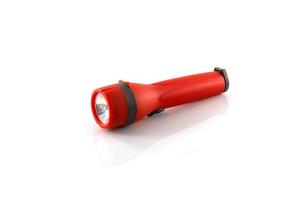 Red flashlight isolate on white background photo