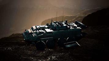 old military vehicle in Afghanistan mountains video