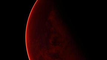 red planet Mars in the starry sky video