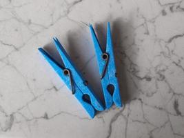 Blue Clothespin peg photo