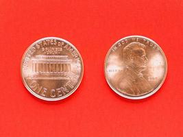 Dollar coin - 1 cent photo