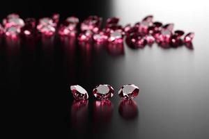 Ruby Gem Diamond group placed on dark background 3d rendering photo