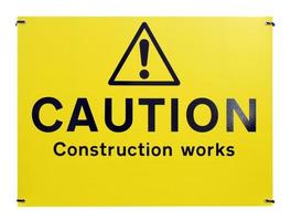 Caution construction works photo