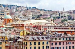 View of the town of Genoa in Italy photo