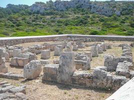 Archeological ruins of ancient paleochristian basilica in Minorc photo