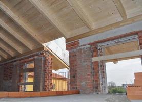 detalle de las obras de construcción en un sitio de construcción foto