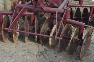 disc plough for soil breaking photo