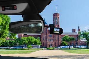 Dashcam camera view of the Smithsonian Castle, Washington DC, USA photo