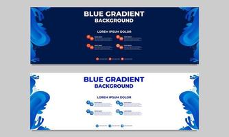 abstract blue gradient horizontal banner template vector