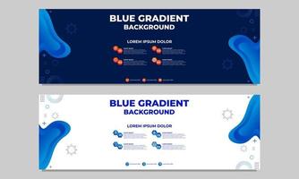 abstract blue gradient horizontal banner template vector