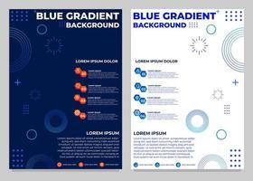 blue gradient business flyer template collection vector