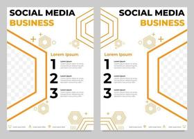 yellow business flyer template collection vector