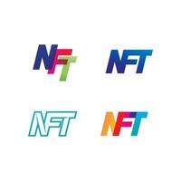 NFT letter and font technology  line icon set Crypto Icon or Logo Business Symbol vector illustration